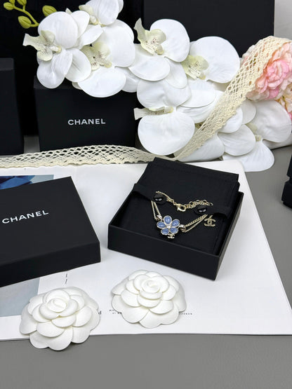 [Eterna Jewels]VOLTE Neues blaues zweilagiges Armband mit Blumenmuster