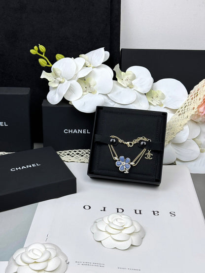 [Eterna Jewels]VOLTE Neues blaues zweilagiges Armband mit Blumenmuster