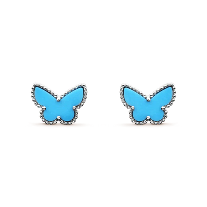 バタフライターコイズピアス シルバー