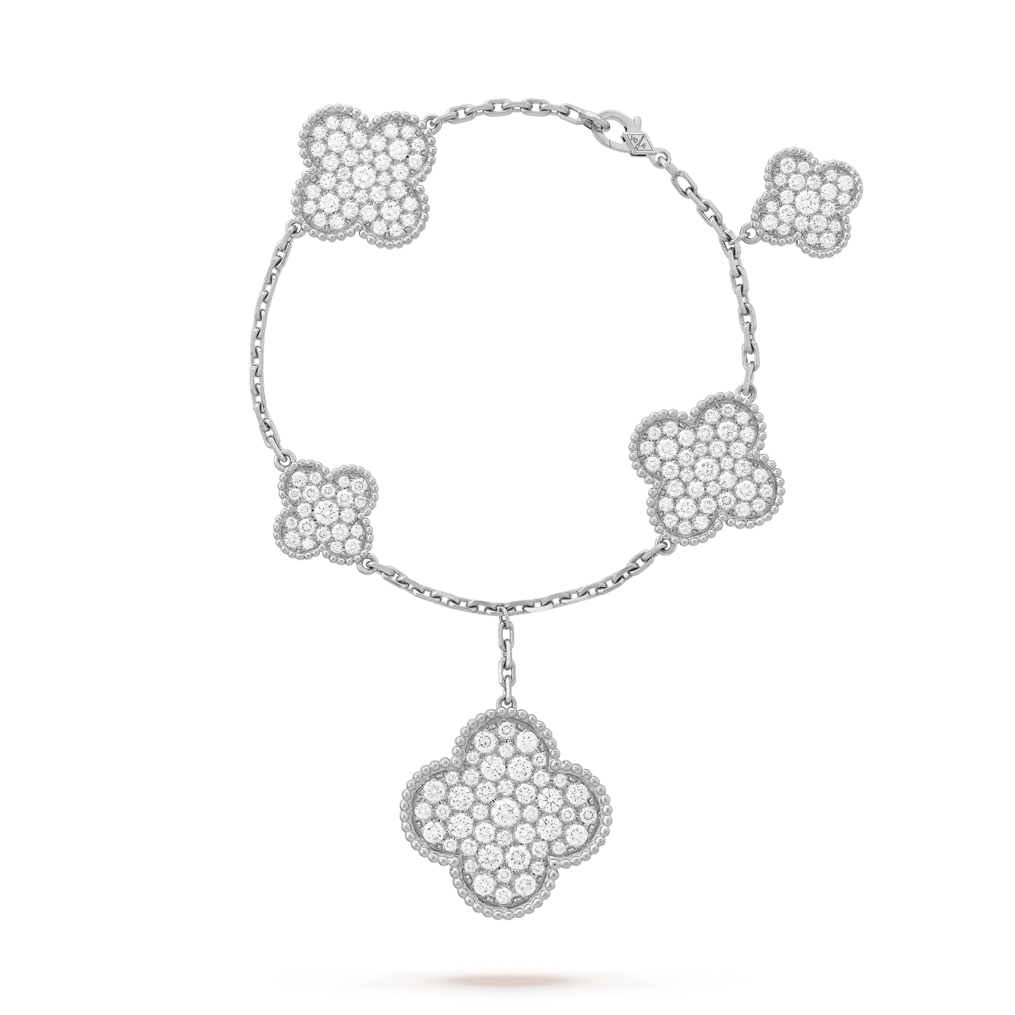 [Eterna Jewels]クローバー 6モチーフ シルバーダイヤモンドブレスレット
