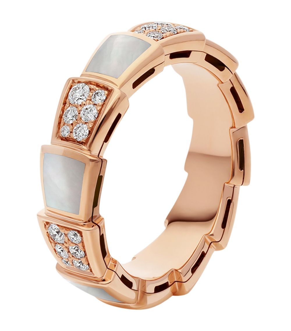 [Eterna Jewels]SERPENTI RING ROSÉGOLD PERLMUTT DIAMANT PAVÉ 4MM