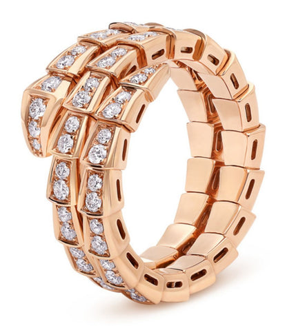 [Eterna Jewels]SERPENTI RING ROSEGOLD DIAMANT DOPPELREIHIG
