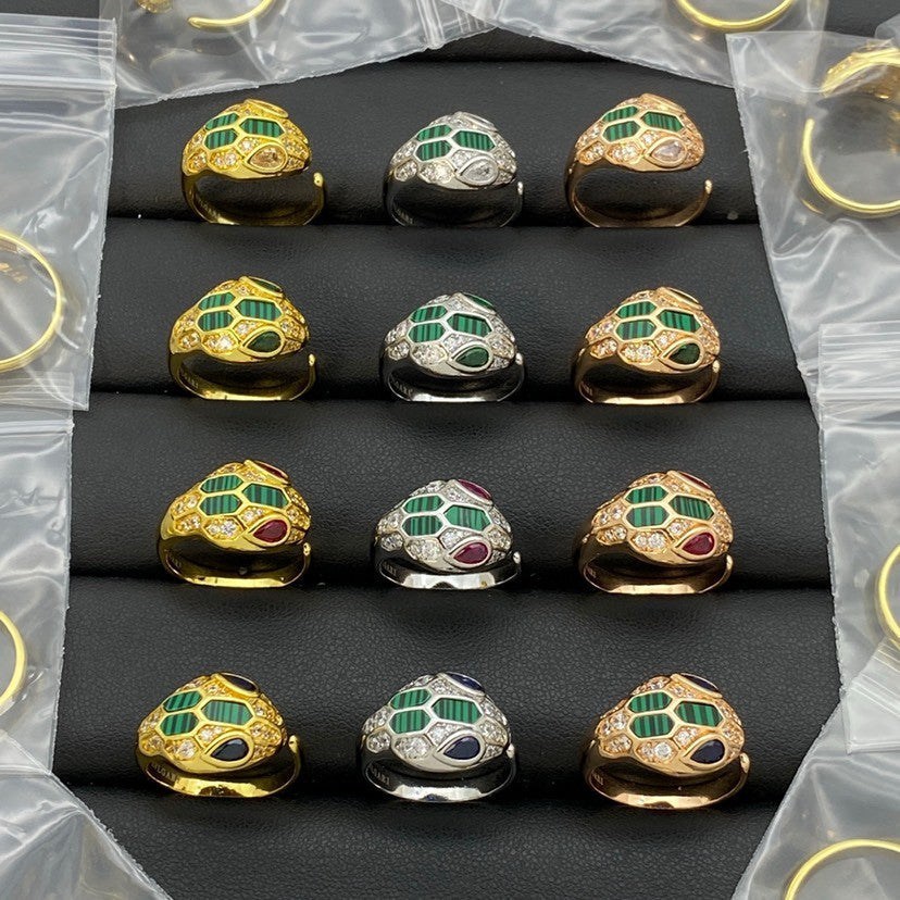 [Eterna Jewels]BRANDNEUE SORTIERTE SCHLANGENKOPF MALACHIT RINGE