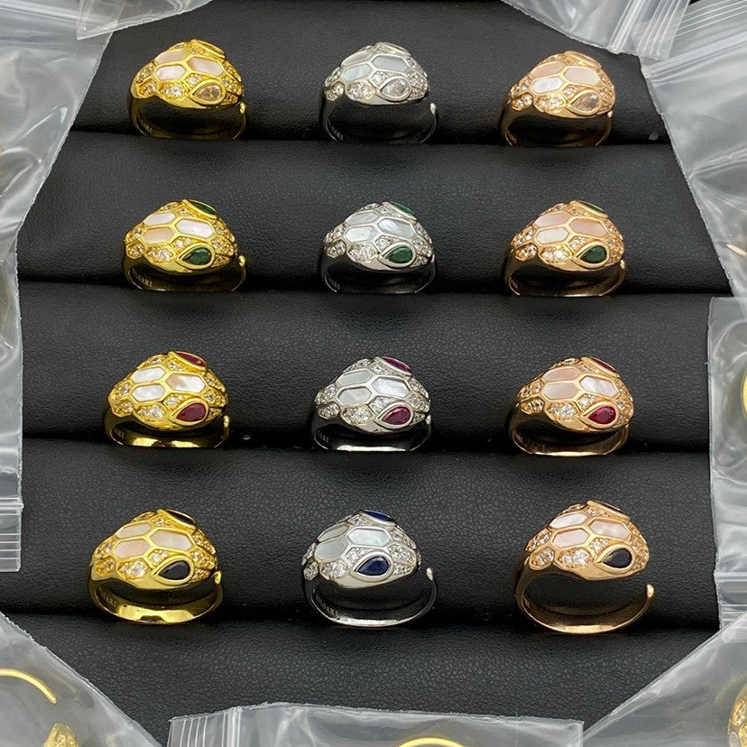 [Eterna Jewels]BRANDNEUE VERSCHIEDENE SCHLANGENKOPF-PERLMUTTRINGE