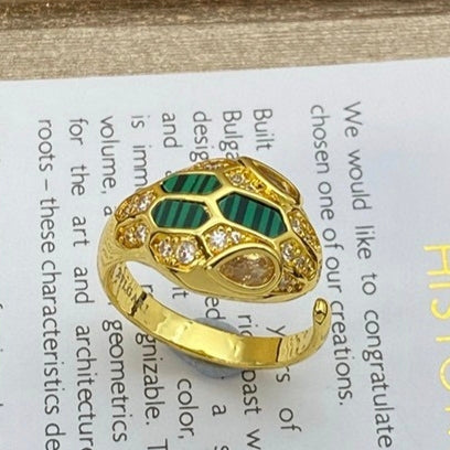 [Eterna Jewels]BRANDNEUE SORTIERTE SCHLANGENKOPF MALACHIT RINGE