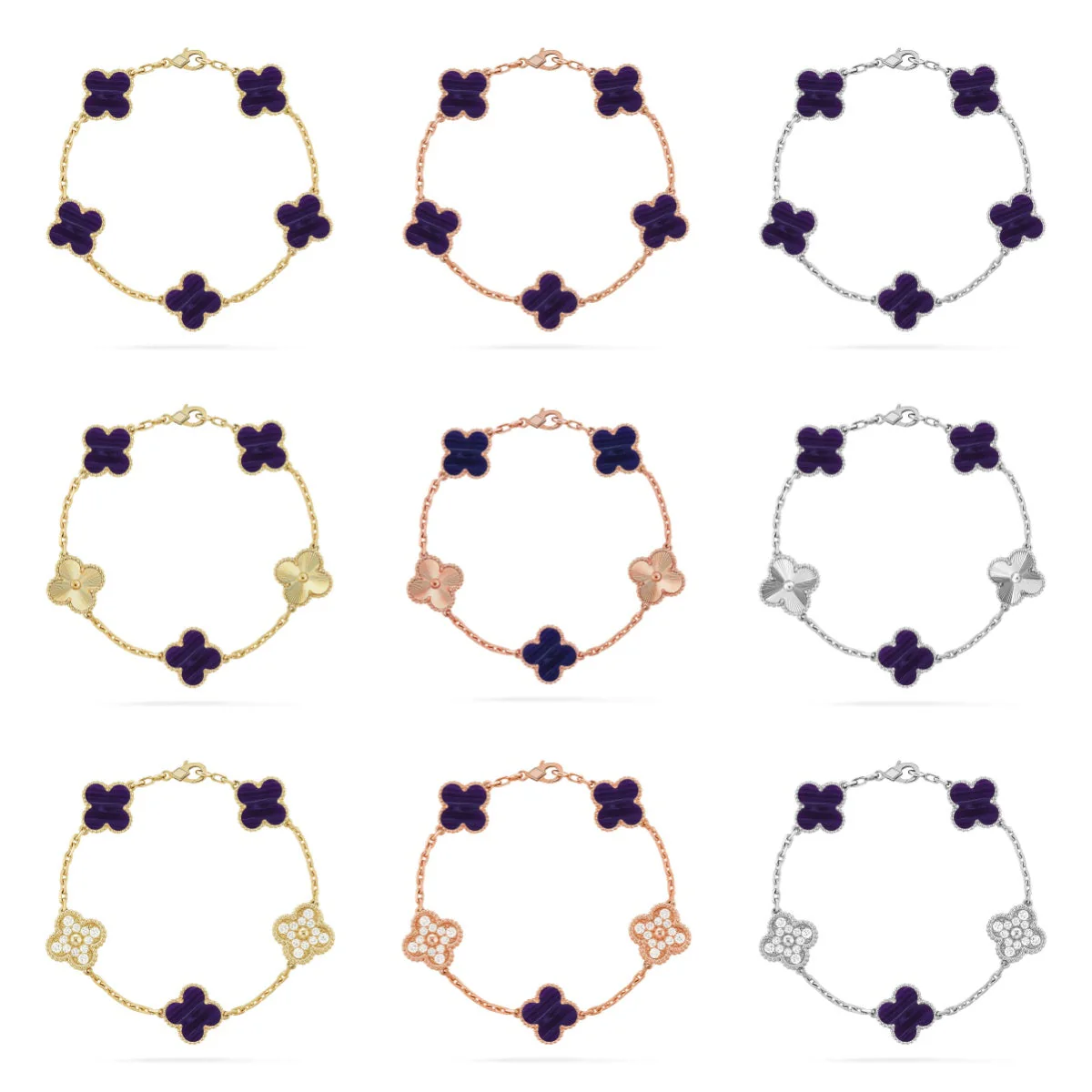 [Eterna Jewels]KLEEBKATT 5 MOTIV LILA STREIFEN ARMBANDKOLLEKTION