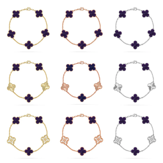 [Eterna Jewels]KLEEBKATT 5 MOTIV LILA STREIFEN ARMBANDKOLLEKTION