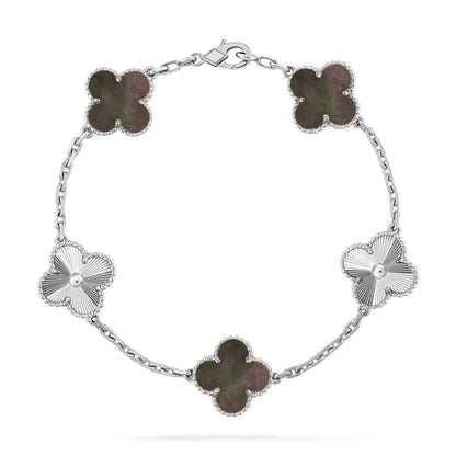 [Eterna Jewels] CLOVER 5 MOTIV GRAUES PERLMUTT-ARMBAND KOLLEKTION