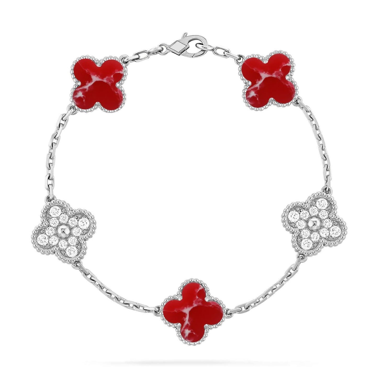 [Eterna Jewels]KLEE-ARMBAND-KOLLEKTION MIT 5 MOTIVEN ROTES MUSTER