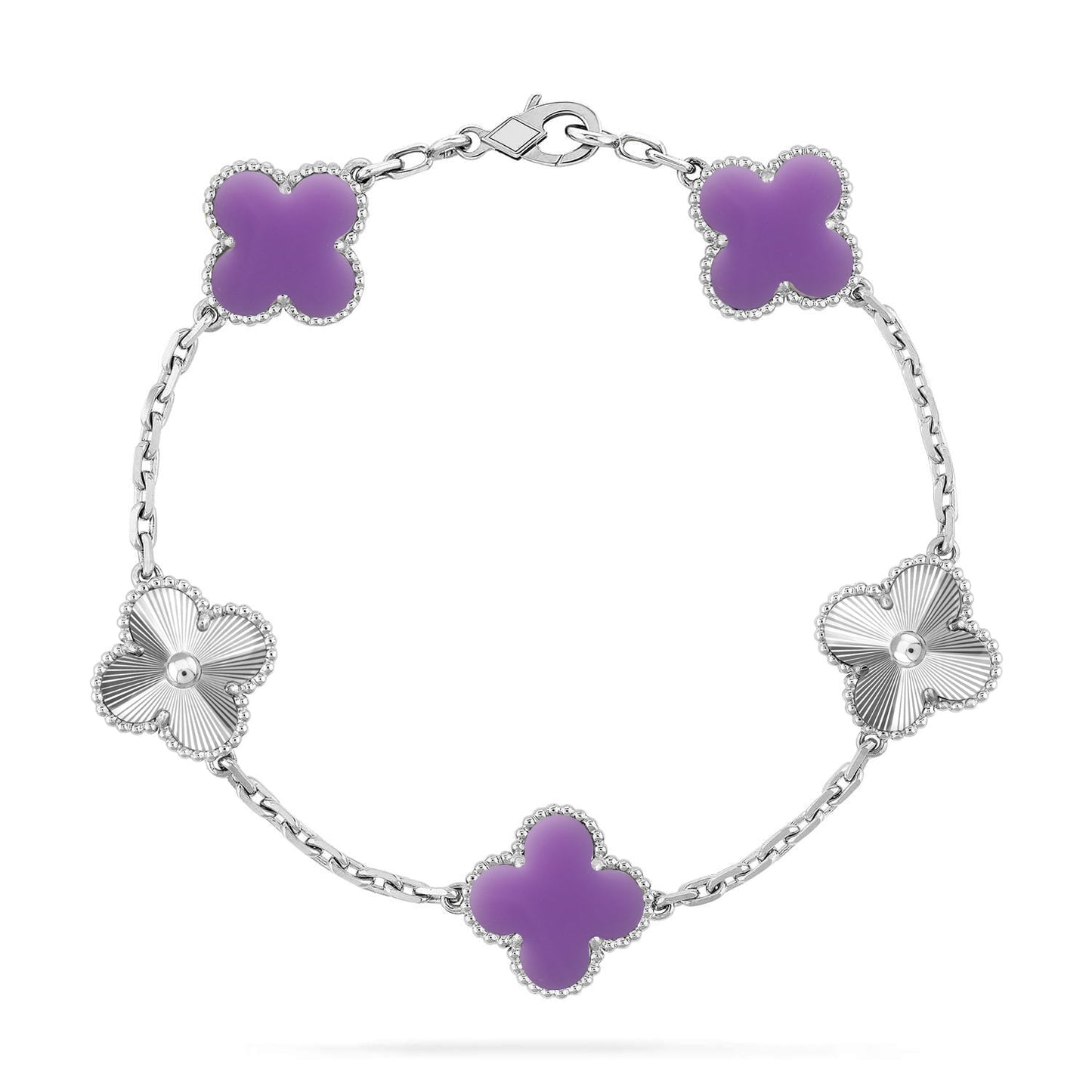 [Eterna Jewels]KLEEBKATTEN ARMBAND KOLLEKTION MIT 5 MOTIVEN IN HELLVIOLETT