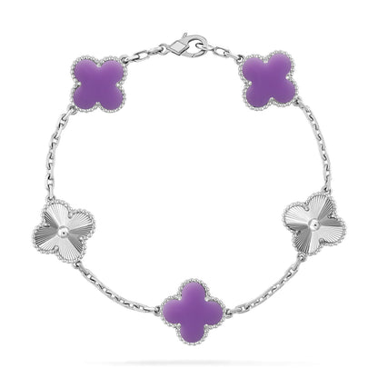 [Eterna Jewels]KLEEBKATTEN ARMBAND KOLLEKTION MIT 5 MOTIVEN IN HELLVIOLETT