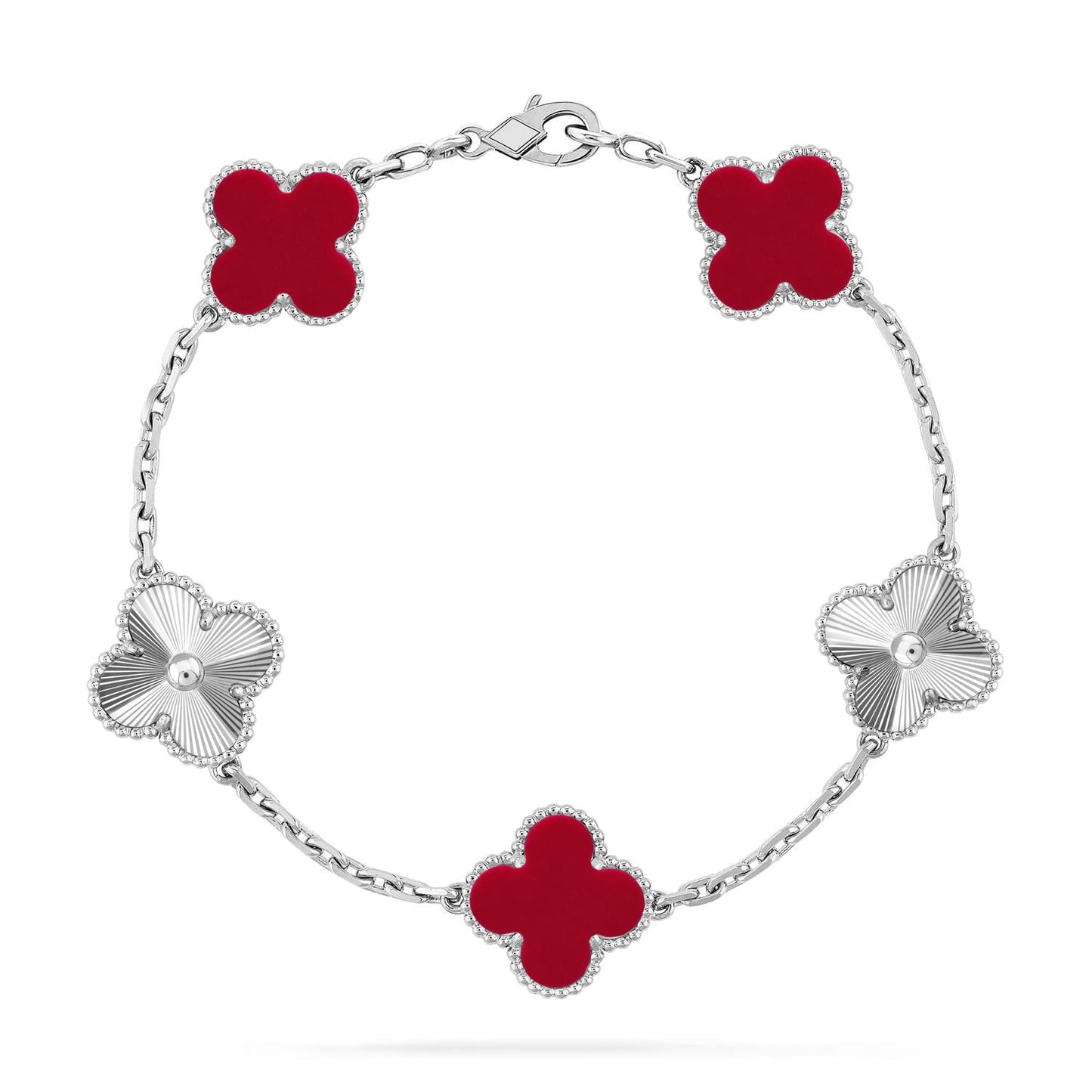 [Eterna Jewels] KLEEBRIEF 5 MOTIV ROTER KORNEOL-ARMBANDKOLLEKTION