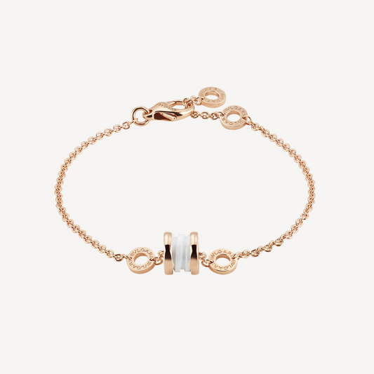 [Eterna Jewels]ZERO 1 SOFT PINKGOLD- UND WEISSE KERAMIK-ARMBAND