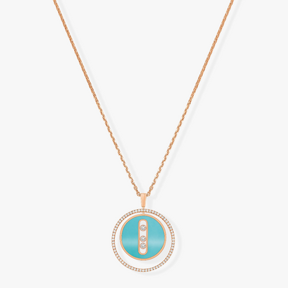 [Eterna Jewels]LUCKY MOVE 3 DIAMONDS TÜRKIS ROTGOLD DIAMANT HALSKETTE