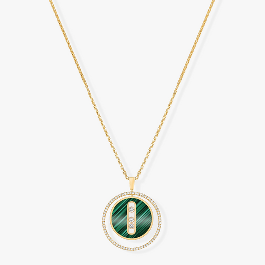 [Eterna Jewels]LUCKY MOVE 3 DIAMOND MALACHIT GOLD DIAMANTEN HALSKETTE