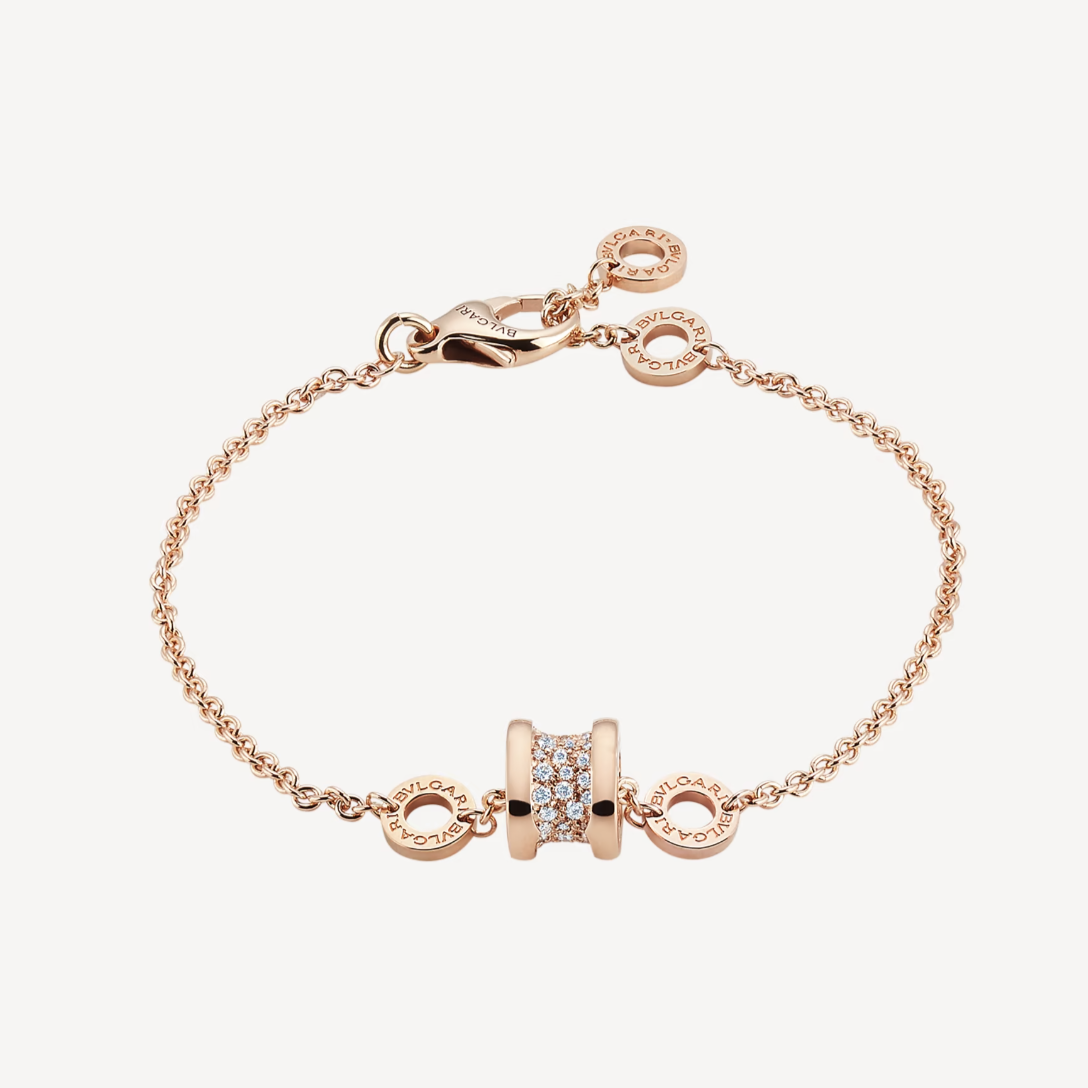 [Eterna Jewels]ZERO 1 SOFT PINK GOLD MIT PAVE-DIAMANTEN AUF DEM SPIRALARMREIF