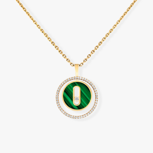 [Eterna Jewels]LUCKY MOVE 1 DIAMANT MALACHIT GOLD DIAMANT HALSKETTE