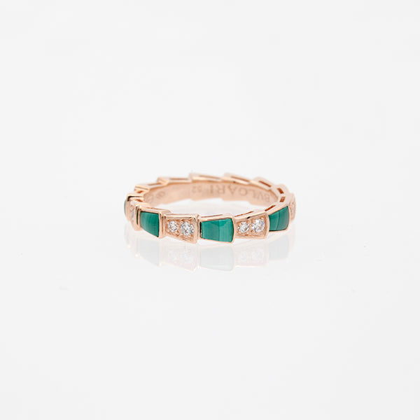 [Eterna Jewels]SERPENTI RING ROSÉGOLD MALACHIT DIAMANT 3MM