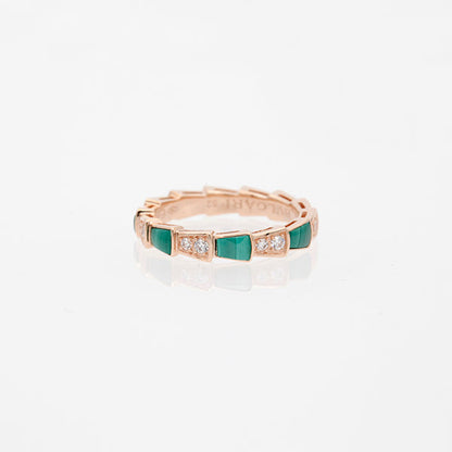 [Eterna Jewels]SERPENTI RING ROSÉGOLD MALACHIT DIAMANT 3MM