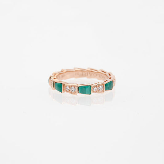 [Eterna Jewels]SERPENTI RING ROSÉGOLD MALACHIT DIAMANT 3MM