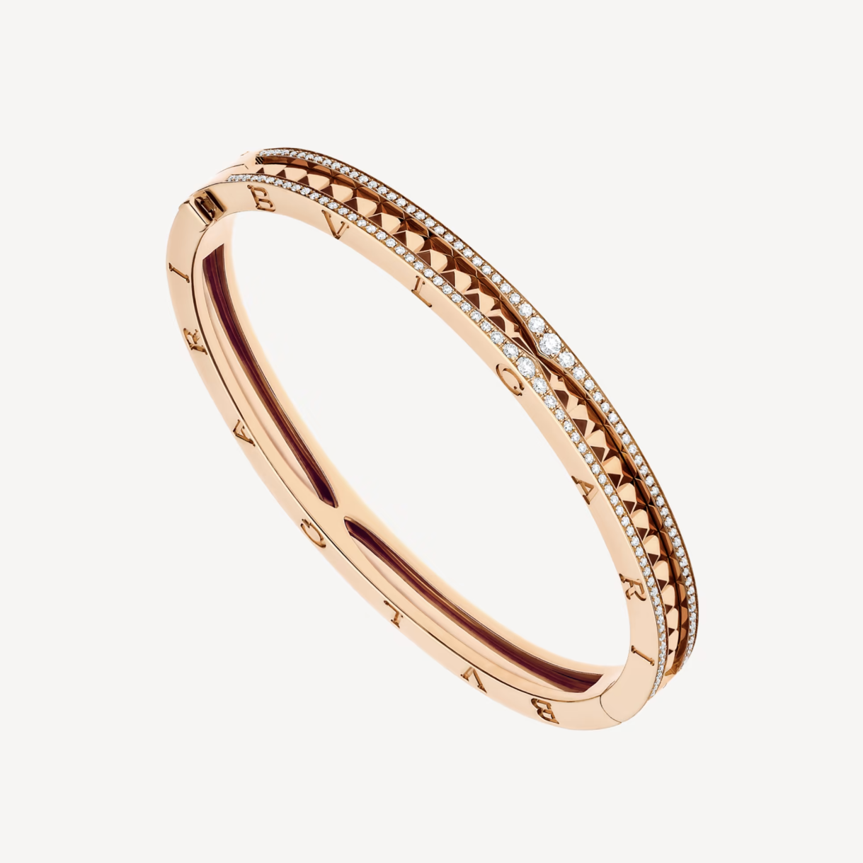 [Eterna Jewels]ZERO 1 SPIRALE MIT DIAMANTEN BESETZTES ARMREIF AUS ROSÉGOLD