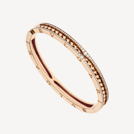 [Eterna Jewels]ZERO 1 SPIRALE MIT DIAMANTEN BESETZTES ARMREIF AUS ROSÉGOLD