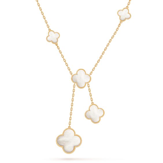 [Eterna Jewels]KLEEBKLEEBLATT-HALSKETTE AUS PERLMUTT MIT 6 MOTIVEN