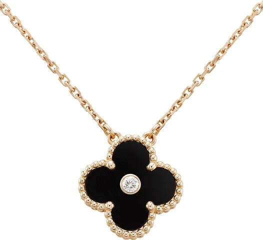 [Eterna Jewels]KLEEBRETT 15MM DIAMANT ONYX HALSKETTE
