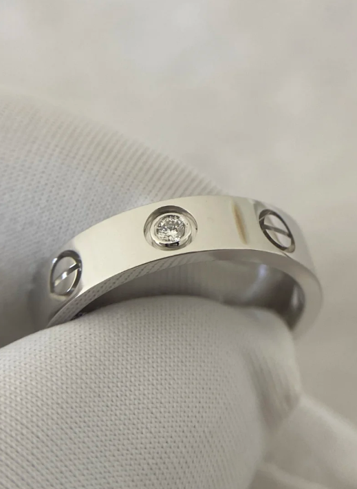 [Eterna Jewels]LOVE RING 4MM 1 DIAMANT SILBER