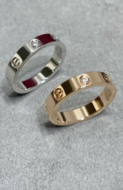 [Eterna Jewels]LOVE RING 4MM 1 DIAMANT SILBER