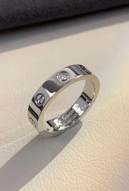[Eterna Jewels]LOVE RING 4MM 1 DIAMANT SILBER
