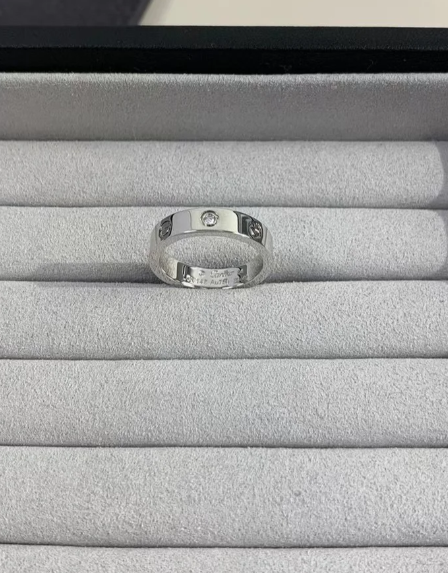 [Eterna Jewels]LOVE RING 4MM 1 DIAMANT SILBER