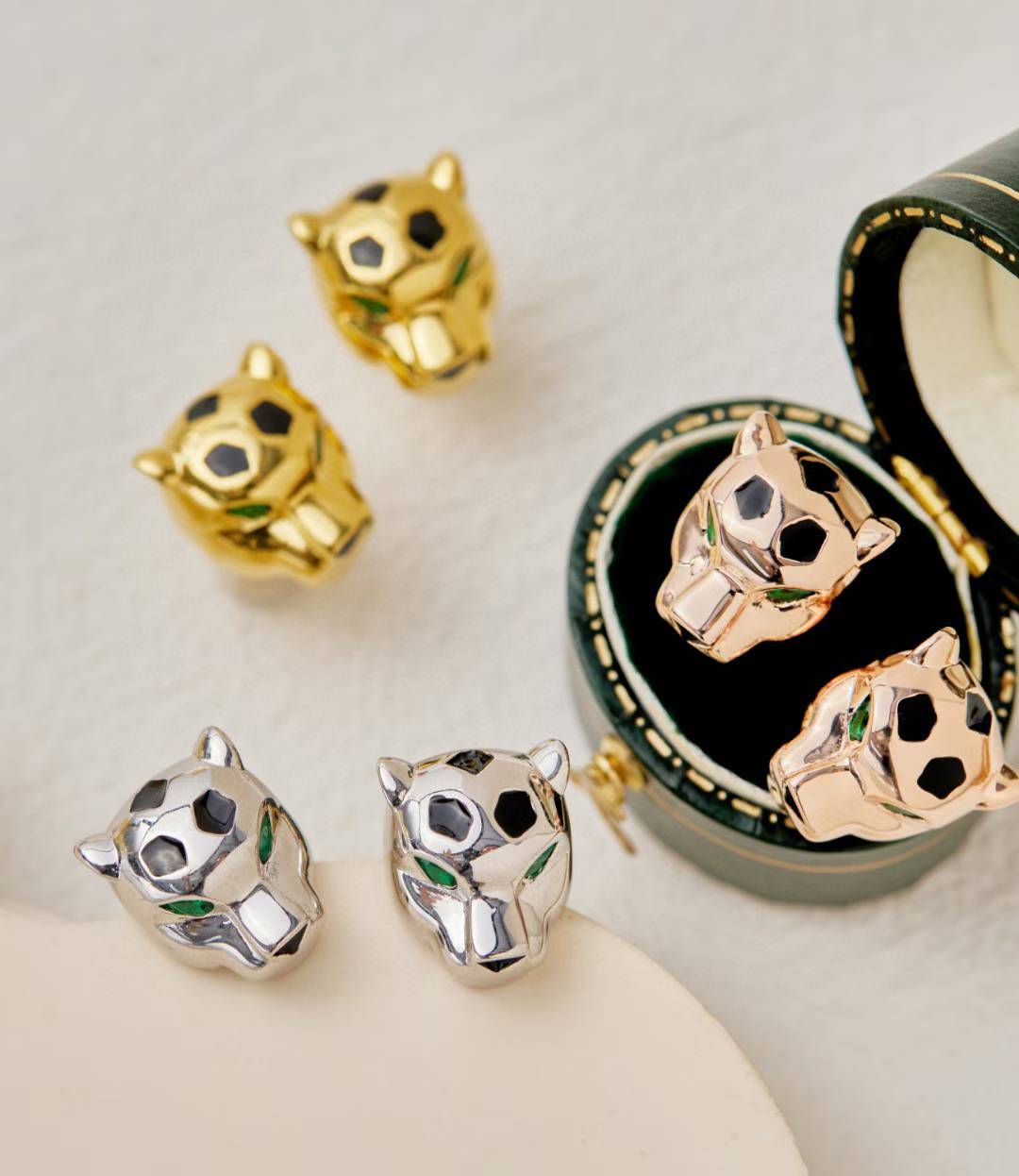 [Eterna Jewels]CHRRTAH-PRINT STUD EARRINGS, THREE COLORS