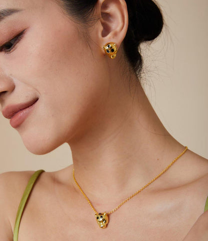 [Eterna Jewels]CHRRTAH-PRINT STUD EARRINGS, THREE COLORS