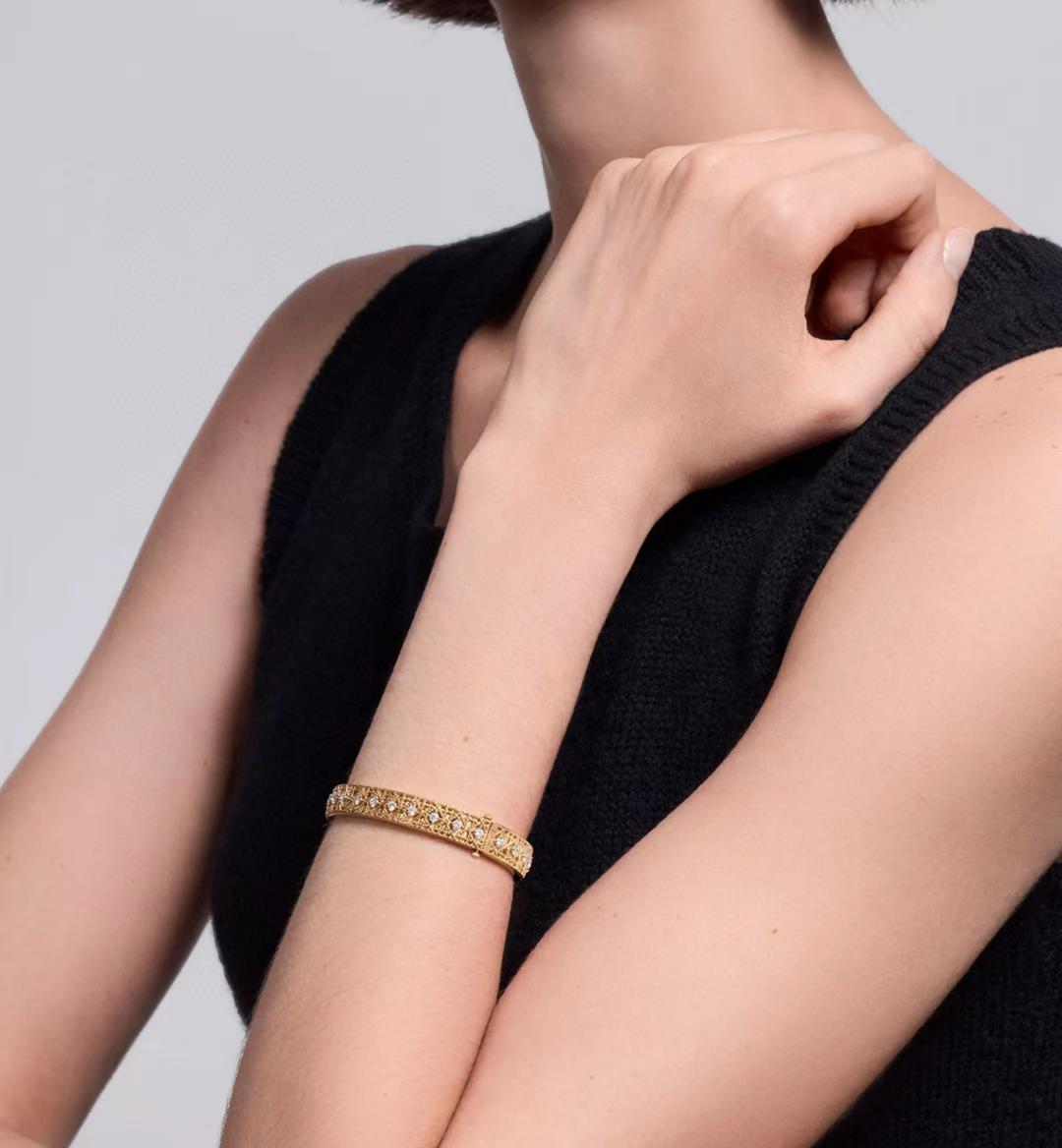 [Eterna Jewels]2026 WOVEN-PATTERN BRACELET SET WITH FULL DIAMOND INLAY THREE-COLORS