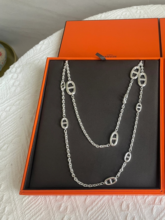 [Eterna Jewels]Klassische Silberne Pulloverkette