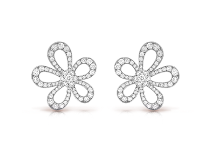 [Eterna Jewels] Flowerlace  Elegant Four Leaf Clover Stud Earrings