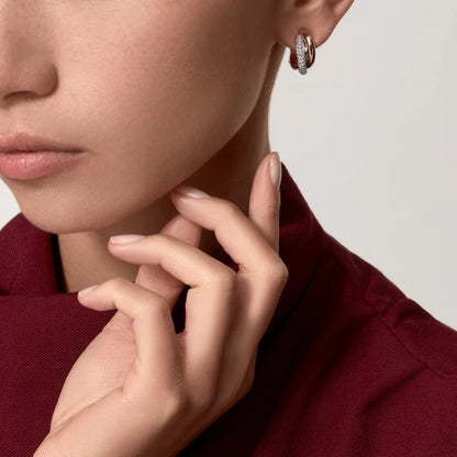 [Eterna Jewels]TRINITY HALF DIAMOND  CLASSIC EARRINGS
