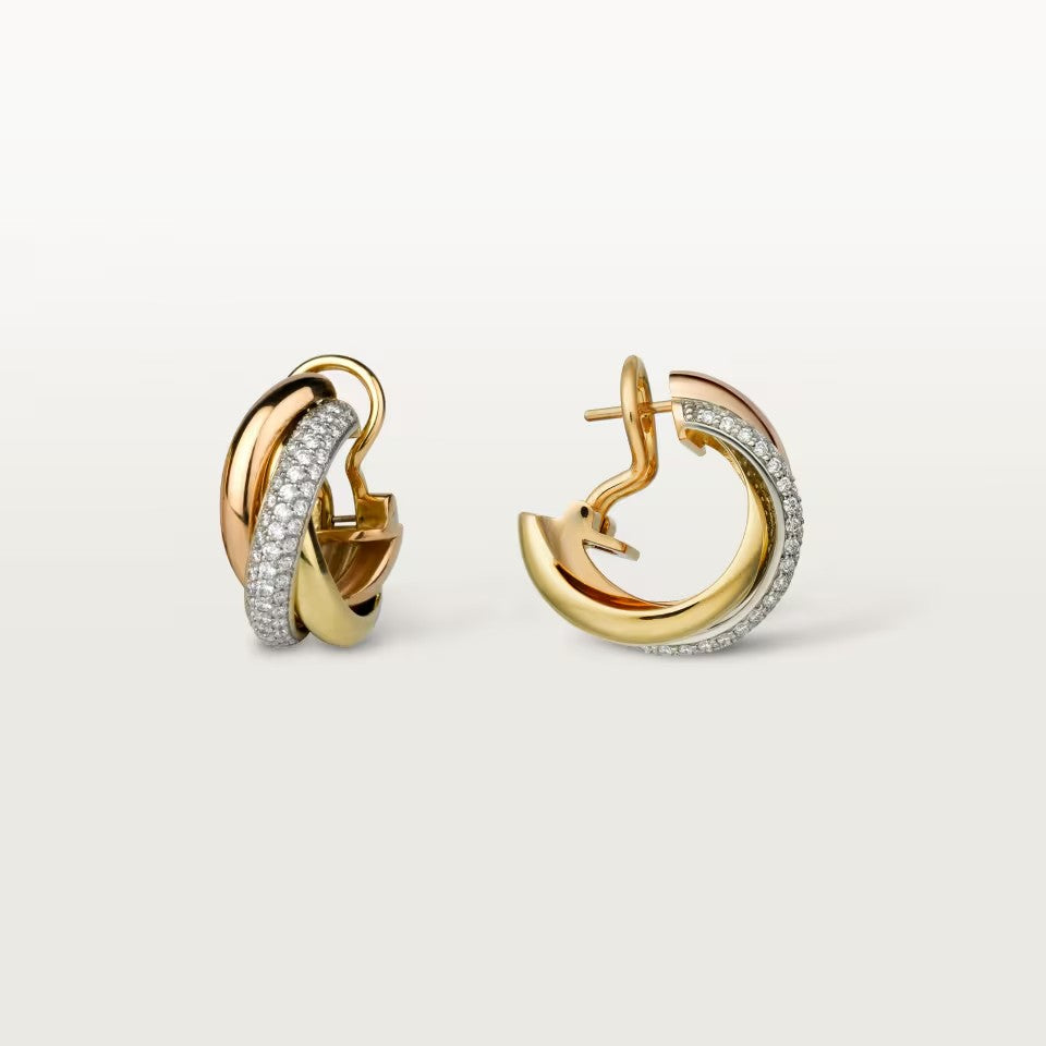[Eterna Jewels]TRINITY HALF DIAMOND  CLASSIC EARRINGS