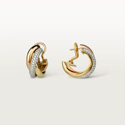 [Eterna Jewels]TRINITY HALF DIAMOND  CLASSIC EARRINGS