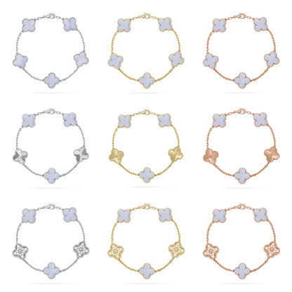 [Eterna Jewels] KLEEBRAUM 5 MOTIV VIOLETTER CHALCEDON ARMBAND KOLLEKTION