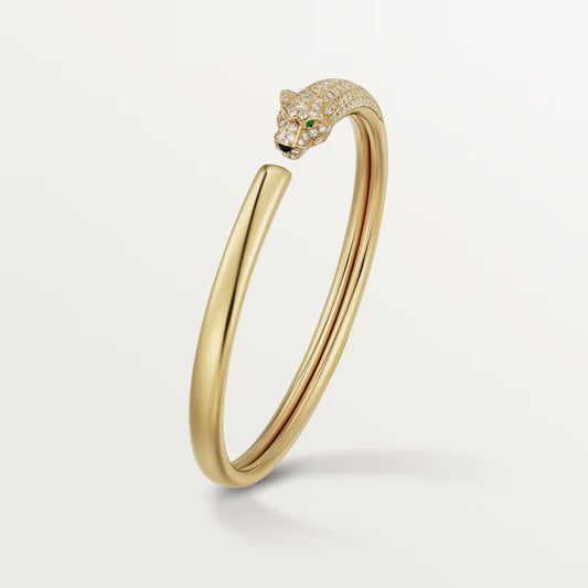 [Eterna Jewels]PANTHERE HALF DIAMOND OPEN BRACELET