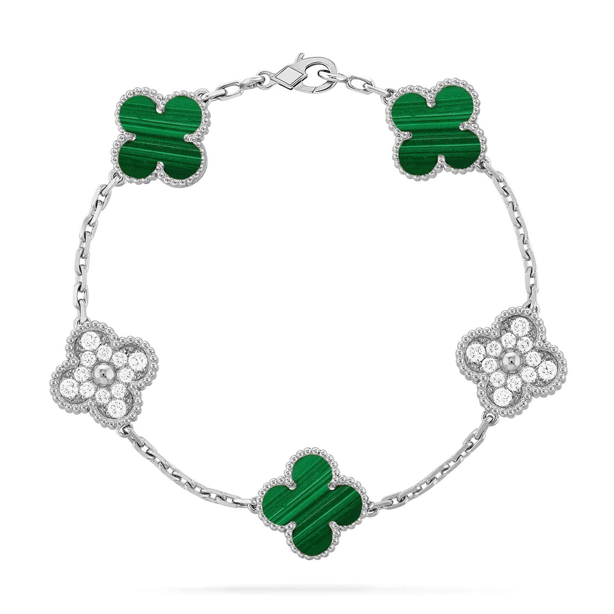 [Eterna Jewels] KLEEBRIEF 5 MOTIV MALACHIT-ARMBANDKOLLEKTION