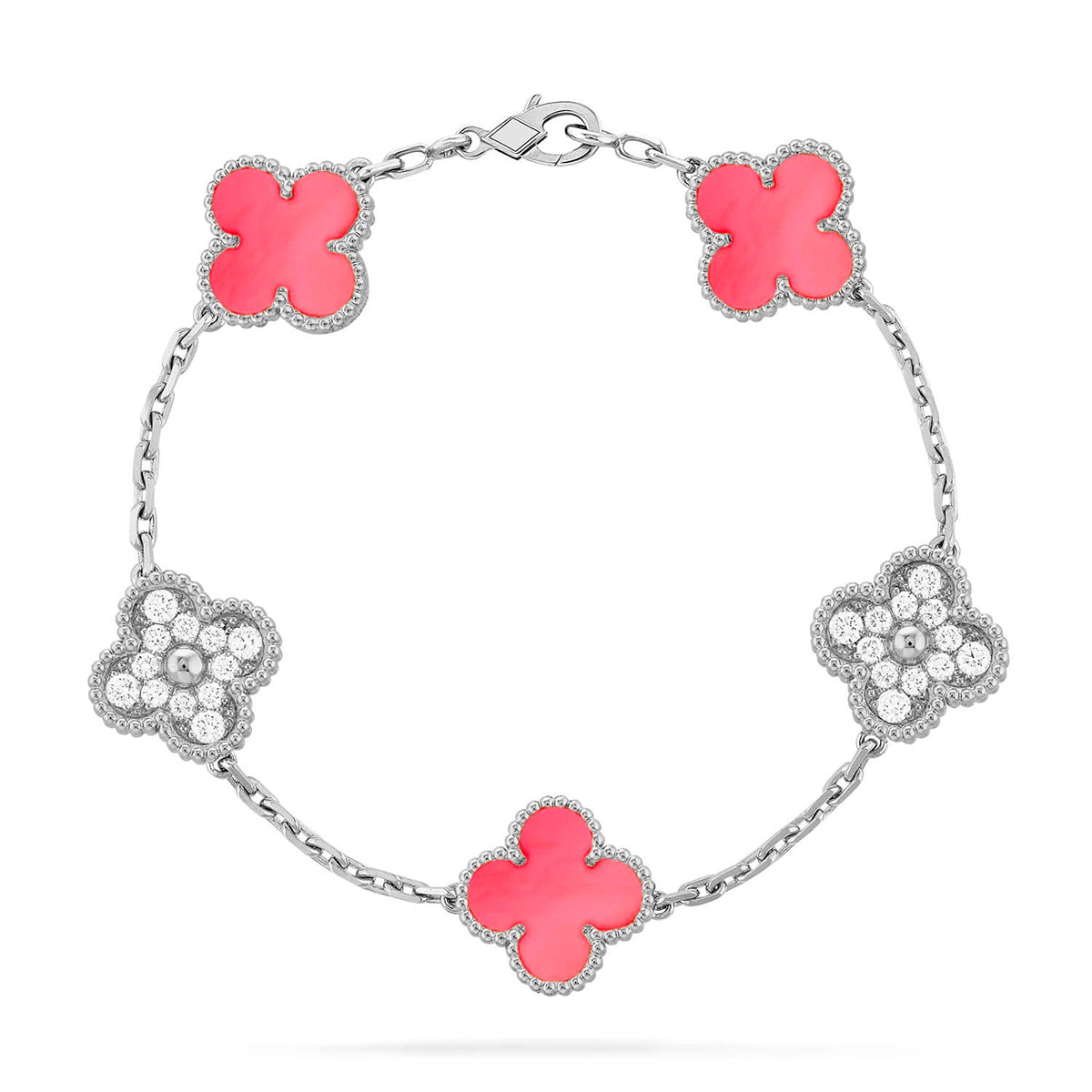 [Eterna Jewels] KLEEBATT 5 MOTIVE ROSA PERLMUTT-ARMBAND KOLLEKTION