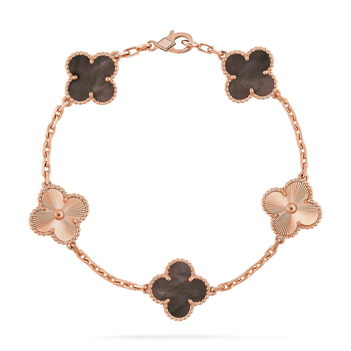 [Eterna Jewels] CLOVER 5 MOTIV GRAUES PERLMUTT-ARMBAND KOLLEKTION