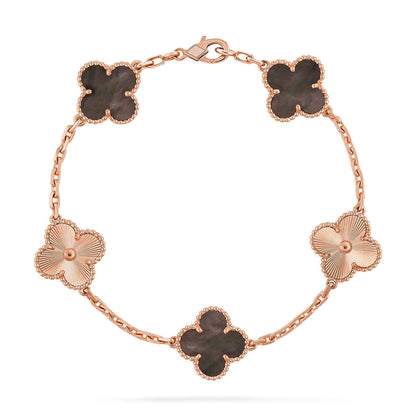 [Eterna Jewels] CLOVER 5 MOTIV GRAUES PERLMUTT-ARMBAND KOLLEKTION