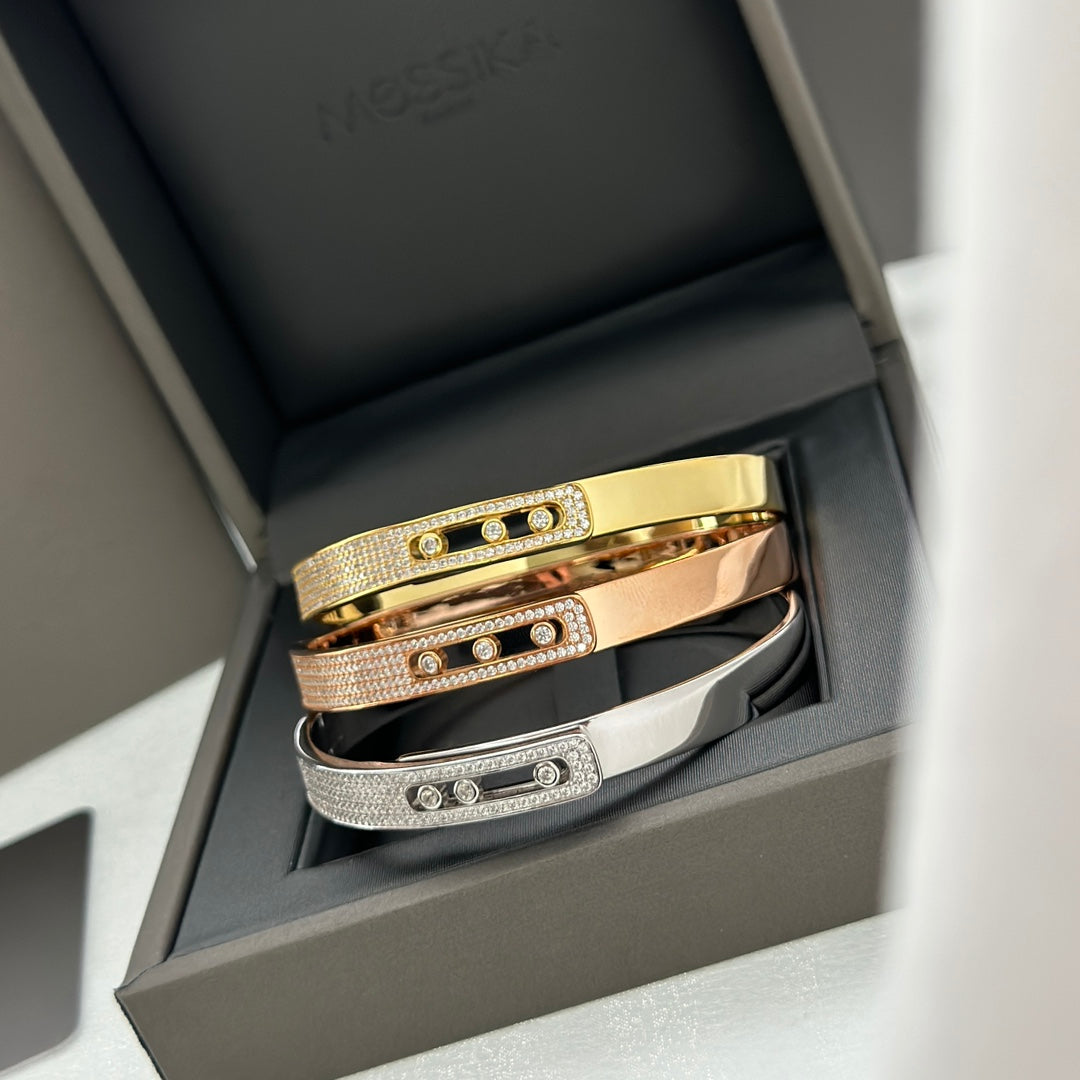 [Eterna Jewels]Noa Roségold-Armreif mit Diamant-Pavé