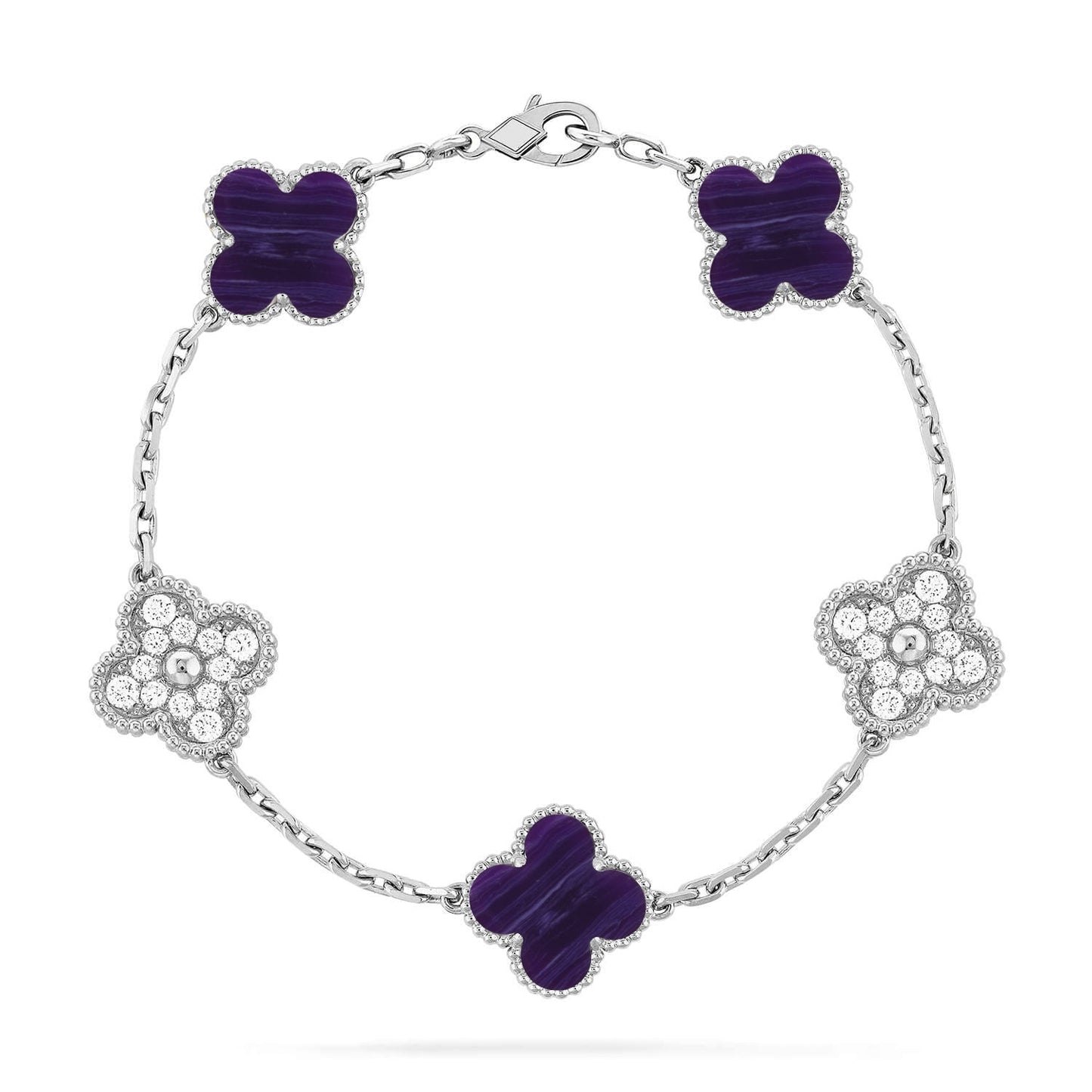 [Eterna Jewels]KLEEBKATT 5 MOTIV LILA STREIFEN ARMBANDKOLLEKTION