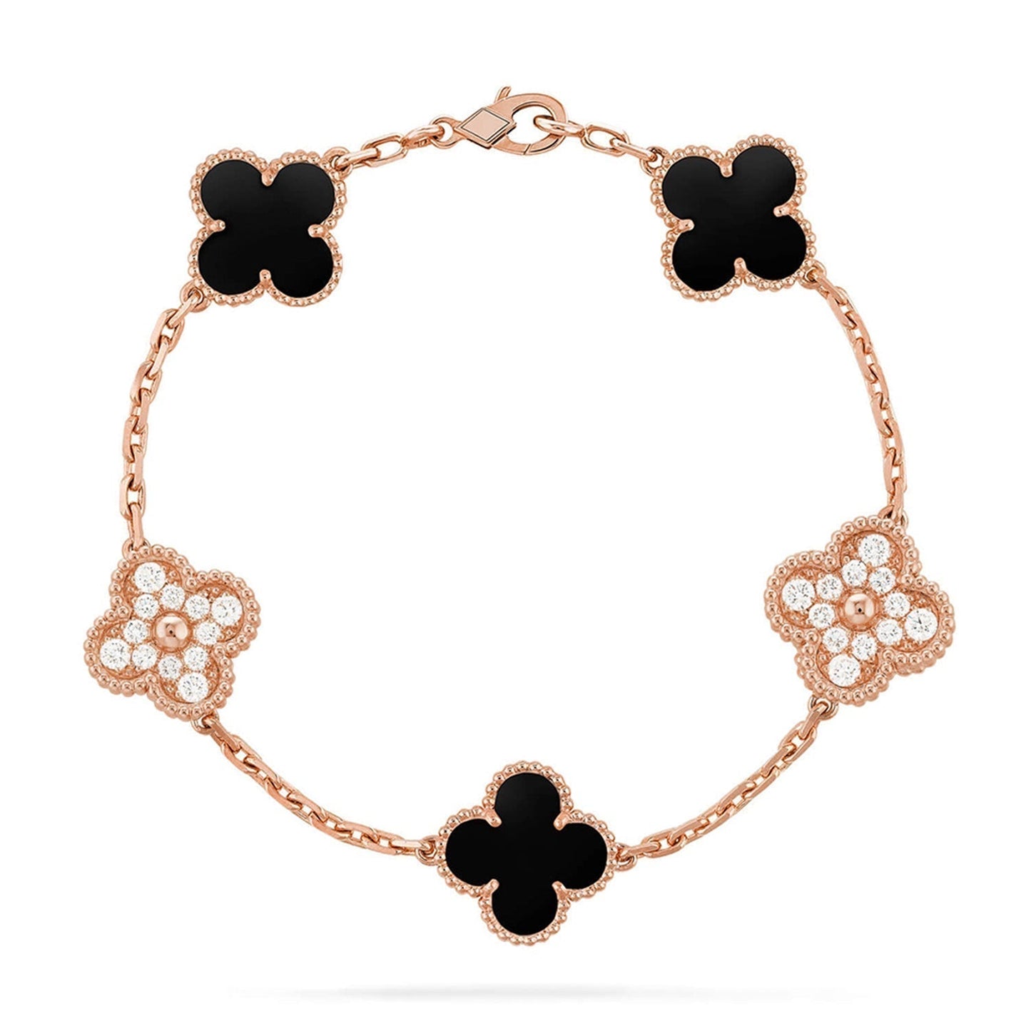 [Eterna Jewels] CLOVER 5 MOTIF ONYX-ARMBANDKOLLEKTION