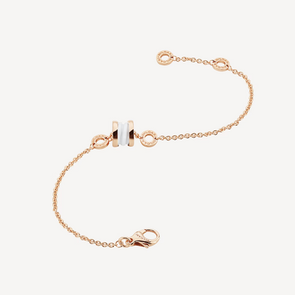 [Eterna Jewels]ZERO 1 SOFT PINKGOLD- UND WEISSE KERAMIK-ARMBAND